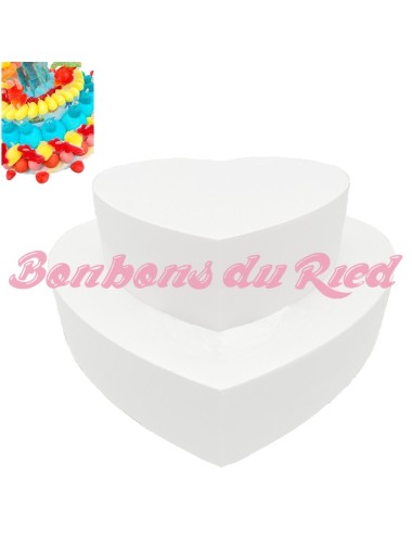 Support en polystyrène forme cœur 12 cm