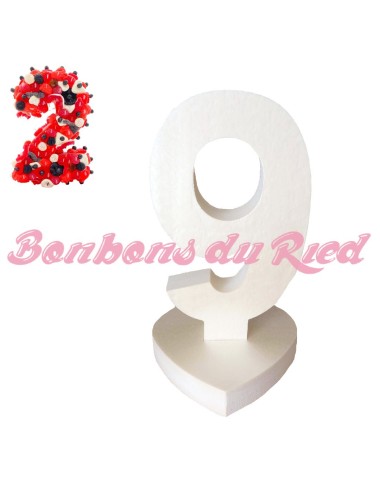 Chiffres en 3D socle coeur