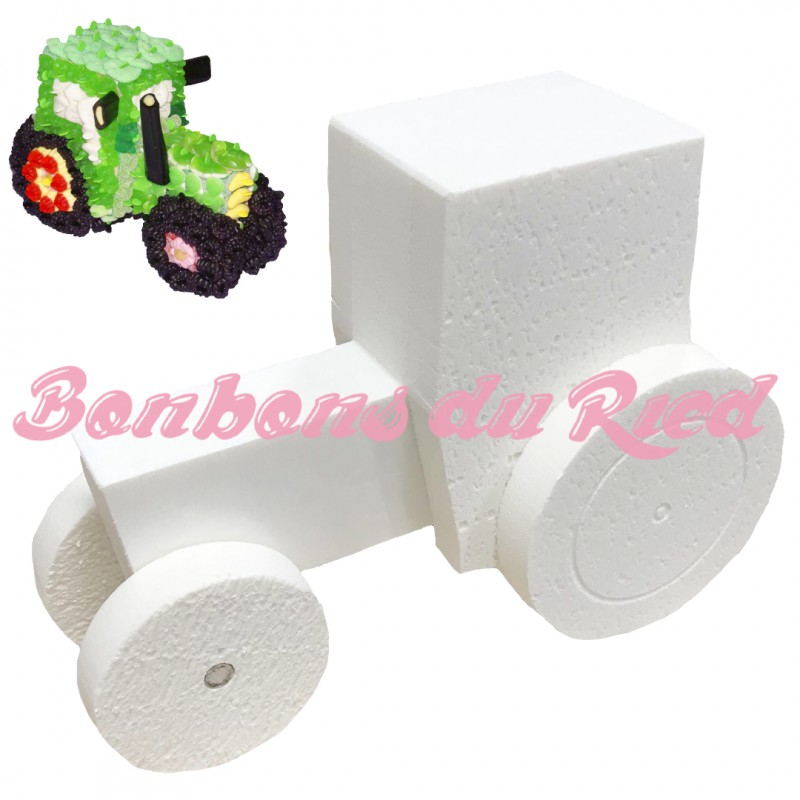Support en polystyrène 3D tracteur - Bonbons du Ried