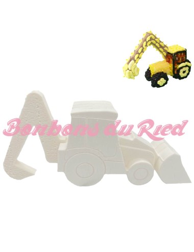 Support en polystyrène 3D tractopelle - Bonbons du Ried