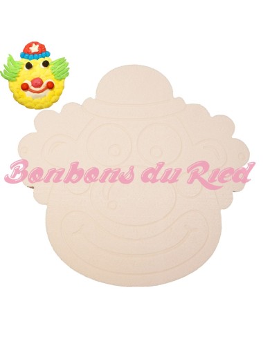 Support en polystyrène tête de clown pour gâteaux en bonbons