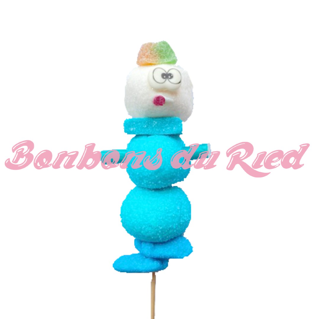 brochette de bonbons bonhomme de neige de noël