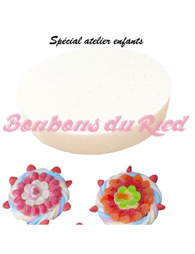 Rond en polystyrène blanc pour atelier gâteaux en bonbons